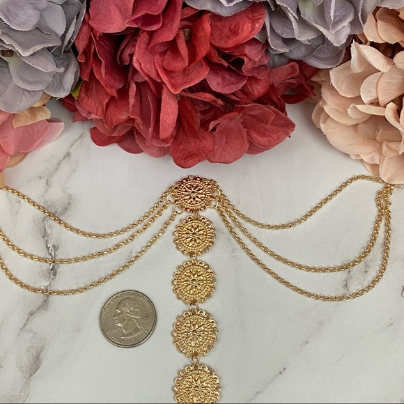 Bohemian Flower Coin Anklet Barefoot Sandals - Picture 14 of 16